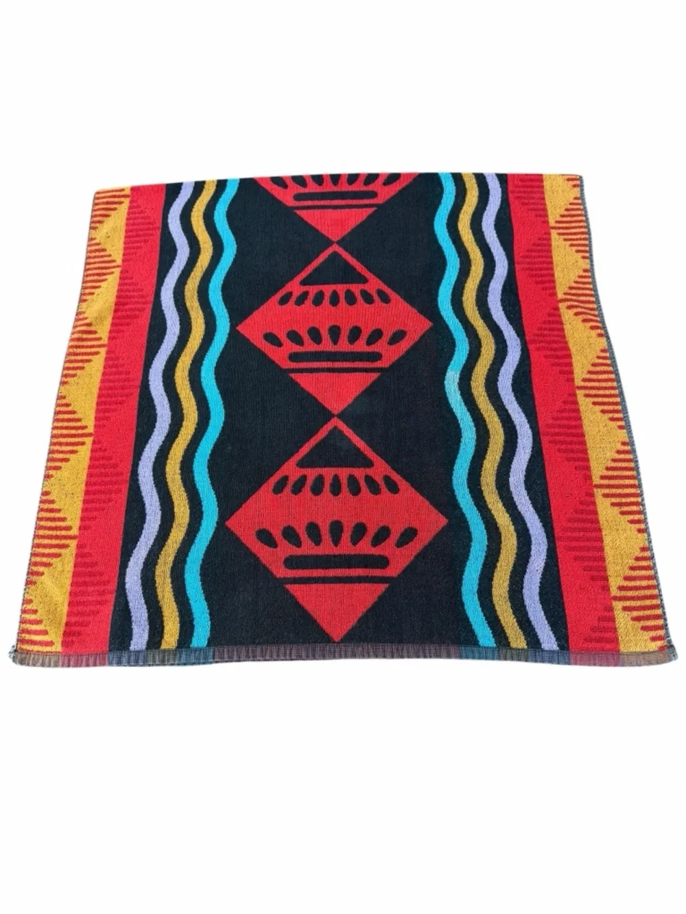 VTG Royal Terry Geometric Southwestern Beach Towel Colorful Brazil 30x60 GUC